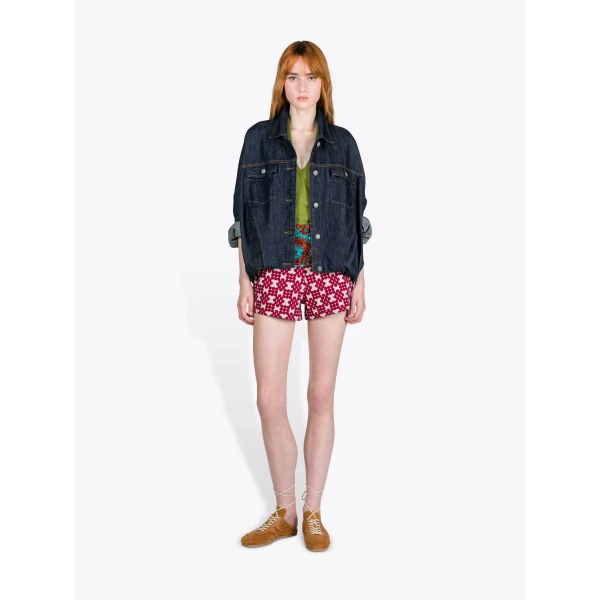 Dries Van Noten Denim Blouson - Dries Van Noten Tops - Belgian Fashion Design - Shop at Luxury Shoes 