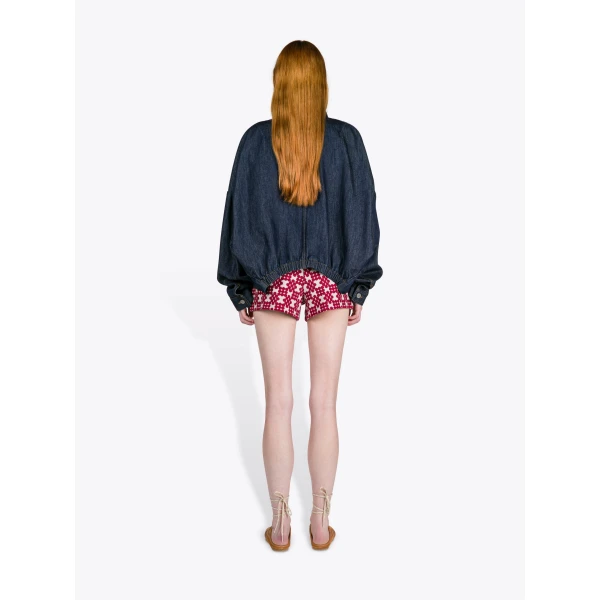 Dries Van Noten Denim Blouson - Dries Van Noten Tops - Belgian Fashion Design - Shop at Luxury Shoes 