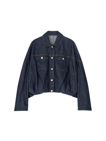 Dries Van Noten Denim Blouson - Dries Van Noten Tops - Belgian Fashion Design - Shop at Luxury Shoes 