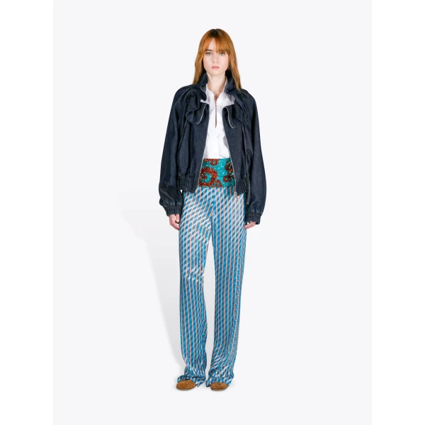 Dries Van Noten Denim Cocoon Blouson - Dries Van Noten Tops - Belgian Fashion Design - Shop at Luxury Shoes 