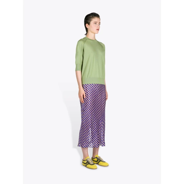 Dries Van Noten Devoré Midi Skirt - Dries Van Noten Skirts - Belgian Fashion Design - Shop at Luxury Shoes 