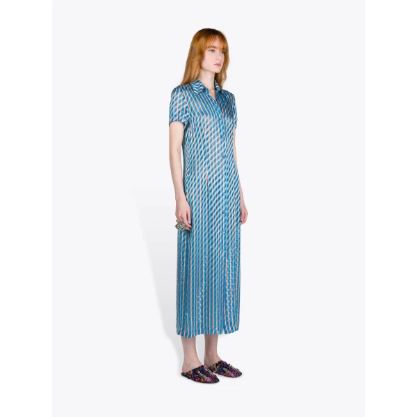 Dries Van Noten Devoré Shirt Dress - Dries Van Noten Dresses - Belgian Fashion Design - Shop at Luxury Shoes 