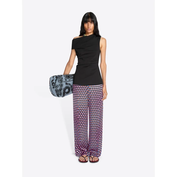 Dries Van Noten Elasticated Silk Pants - Dries Van Noten Pants - Belgian Fashion Design - Shop at Luxury Shoes 