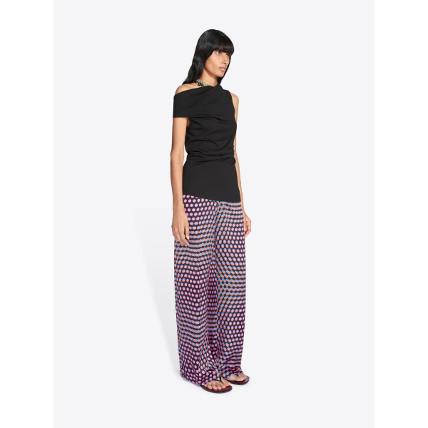 Dries Van Noten Elasticated Silk Pants - Dries Van Noten Pants - Belgian Fashion Design - Shop at Luxury Shoes 