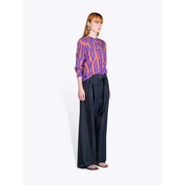Dries Van Noten Printed Cotton Sweater - Dries Van Noten Knitwear - Belgian Fashion Design - Shop at Luxury Shoes 