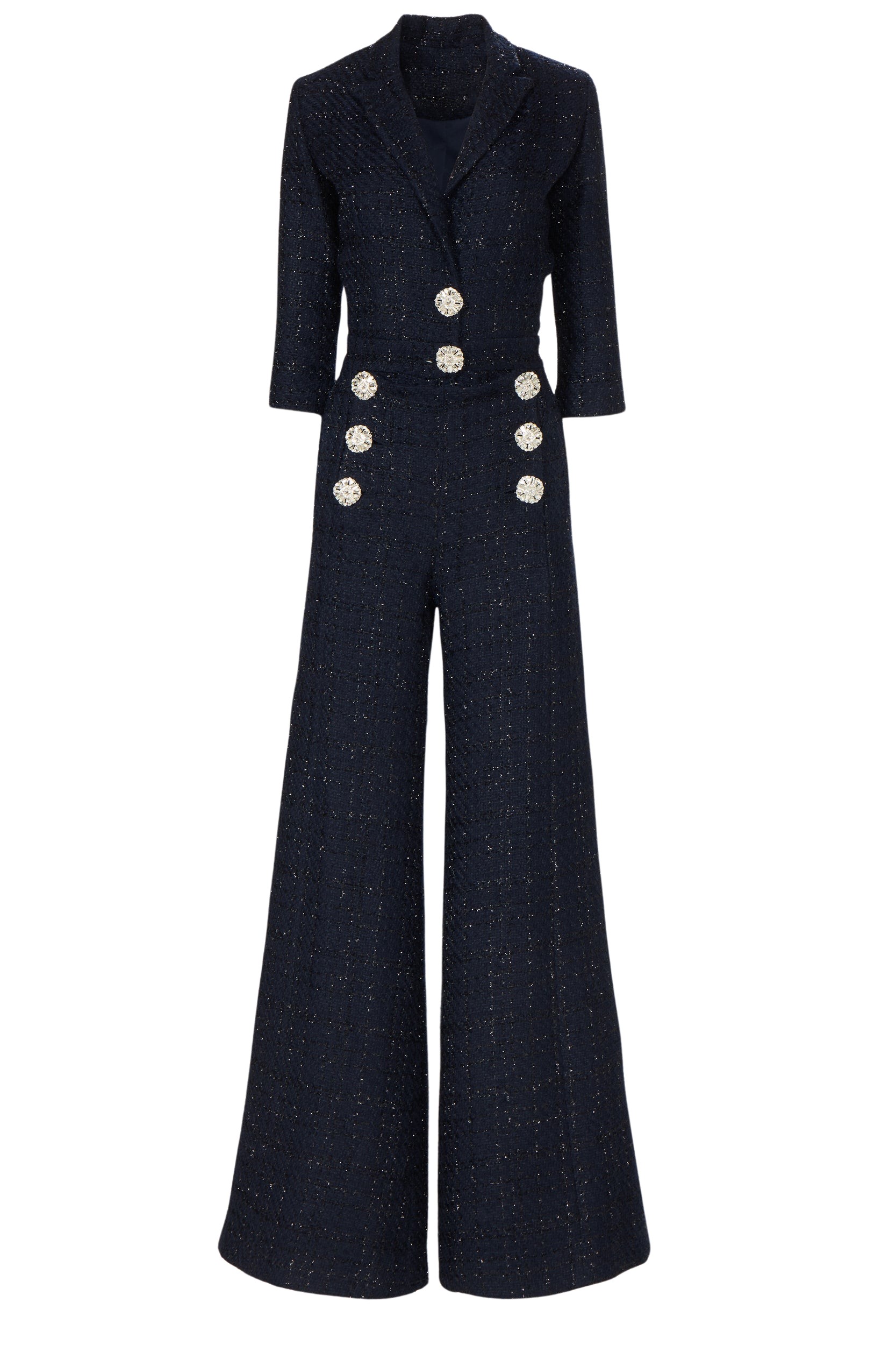 Costarellos Emilia Lurex Tweed Jumpsuit