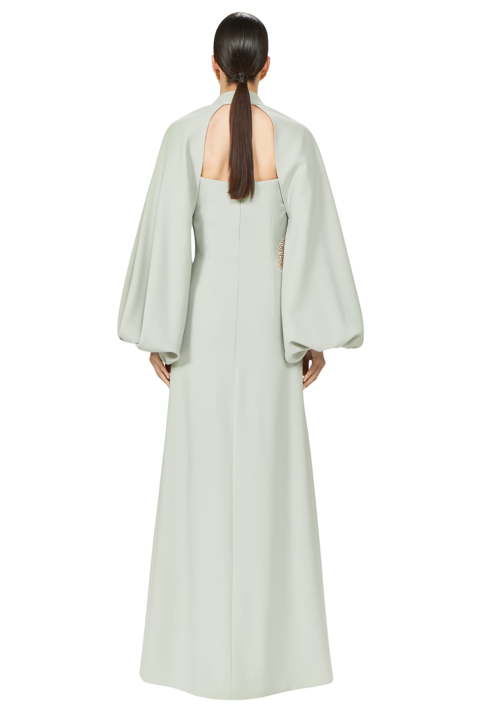 Costarellos Faranna Crepe Strapless Gown