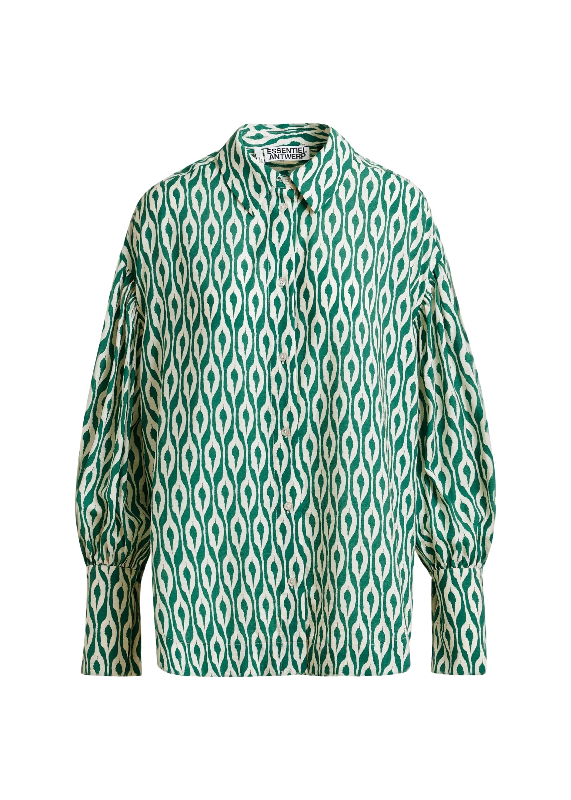 Green-and-beige-printed-shirt-Essentiel-Antwerp-Shirts-scaled62787_nobg Essentiel Antwerp Green and beige printed shirt - Essentiel Antwerp Shirts - Colorful Belgian Design - Shop at Luxury Shoes
