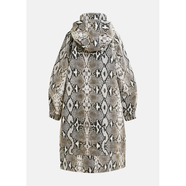 beige and black oversized hooded raincoat - Essentiel Antwerp Coats - Colorful Belgian Design - Shop at Luxury Shoes 
