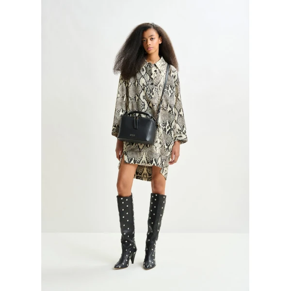 beige and black snakeprint minidress - Essentiel Antwerp Dresses - Colorful Belgian Design - Shop at Luxury Shoes 