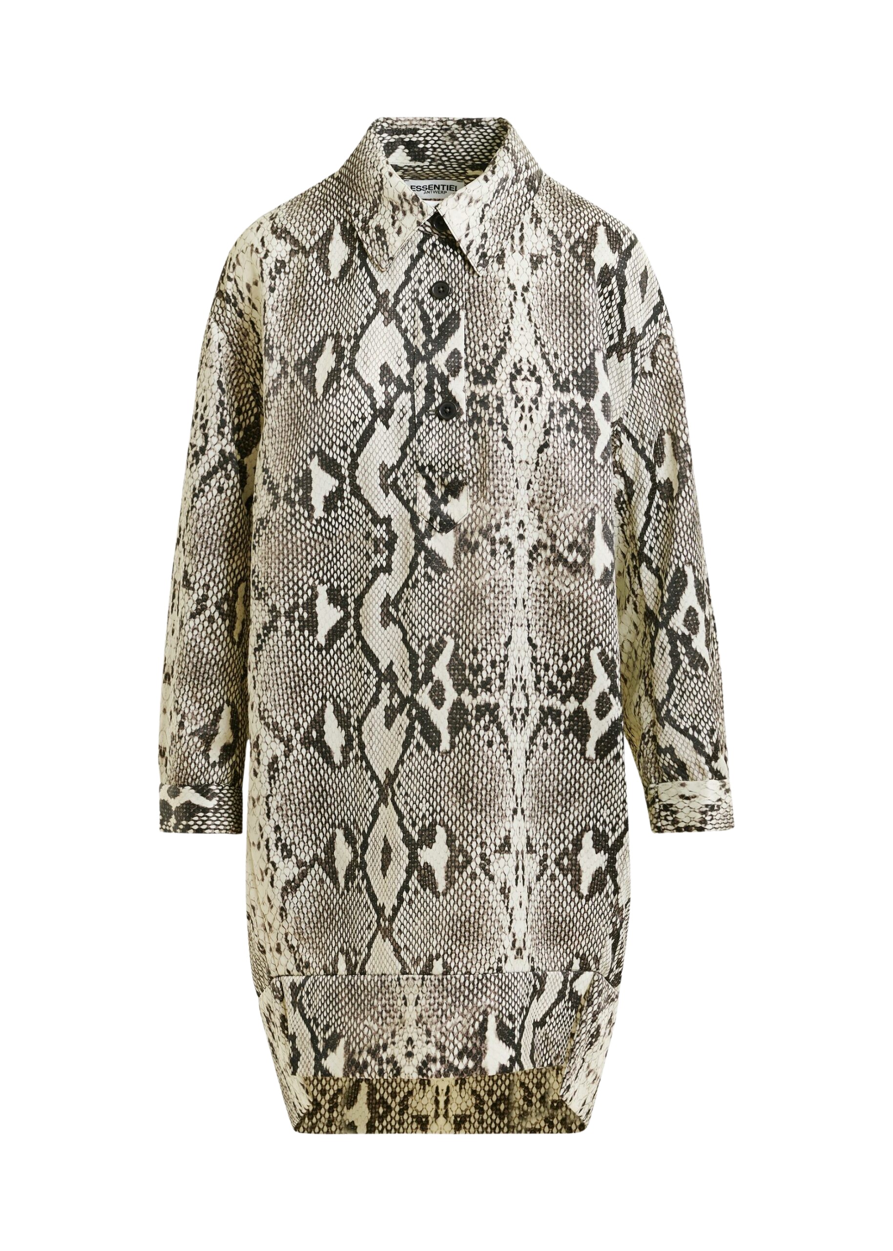 Essentiel Antwerp Green, beige and black snakeprint minidress Dress