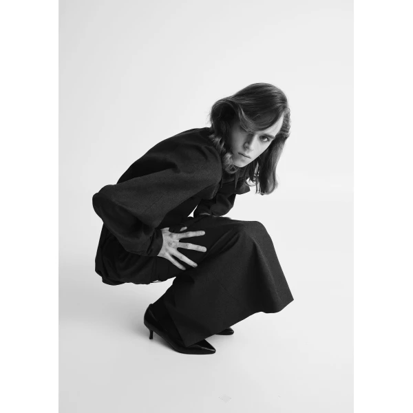 Essentiel Antwerp Grey draped-back tailored dress with belted waist - Essentiel Antwerp Dresses - Colorful Belgian Design - Shop at Luxury Shoes 