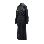Essentiel Antwerp Grey draped-back tailored dress with belted waist - Essentiel Antwerp Dresses - Colorful Belgian Design - Shop at Luxury Shoes 