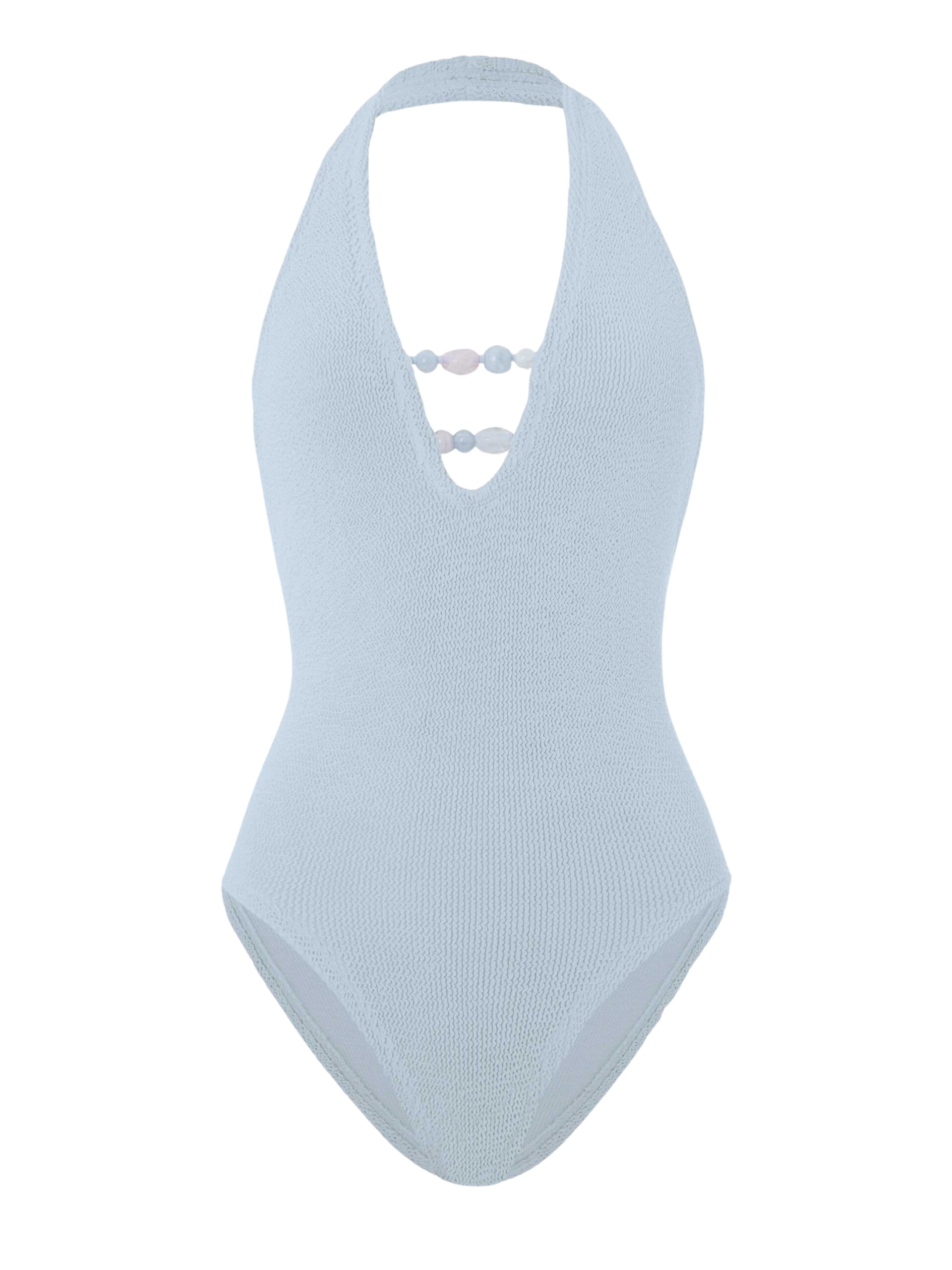 Hunza G Adriana Beaded Swim
Metallic Ice Blue