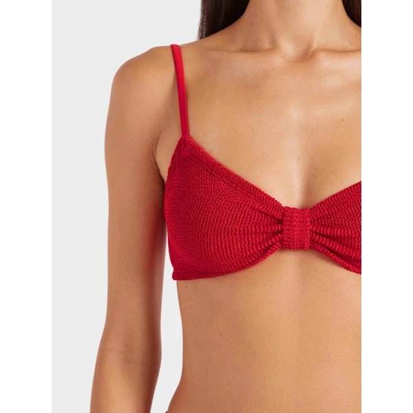Red - Hunza G Crinkle Swimwear - One Size - Shop at Luxury Shoes 