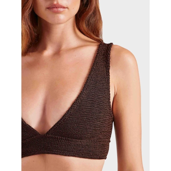 Metallic Chocolate - Hunza G Crinkle Swimwear - One Size - Shop at Luxury Shoes 