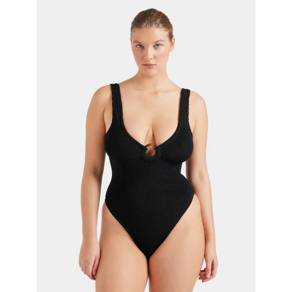 Black - Hunza G Crinkle Swimwear - One Size - Shop at Luxury Shoes 