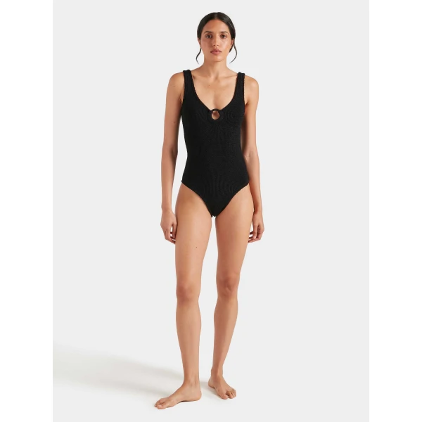 Black - Hunza G Crinkle Swimwear - One Size - Shop at Luxury Shoes 