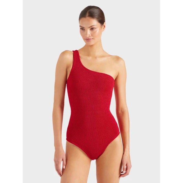Red - Hunza G Crinkle Swimwear - One Size - Shop at Luxury Shoes 