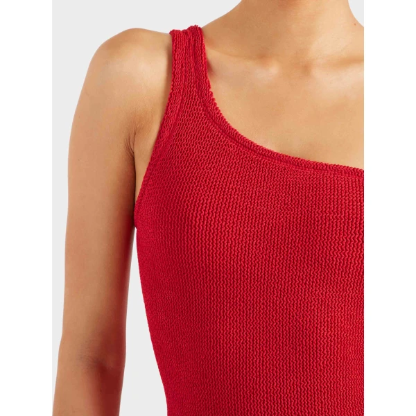 Red - Hunza G Crinkle Swimwear - One Size - Shop at Luxury Shoes 