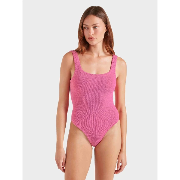 Candy Pink - Hunza G Crinkle Swimwear - One Size - Shop at Luxury Shoes 