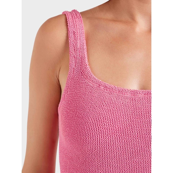 Candy Pink - Hunza G Crinkle Swimwear - One Size - Shop at Luxury Shoes 