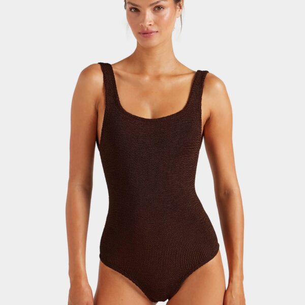 Hunza G Coverage Square Neck Swim
Metallic Chocolate, view 2