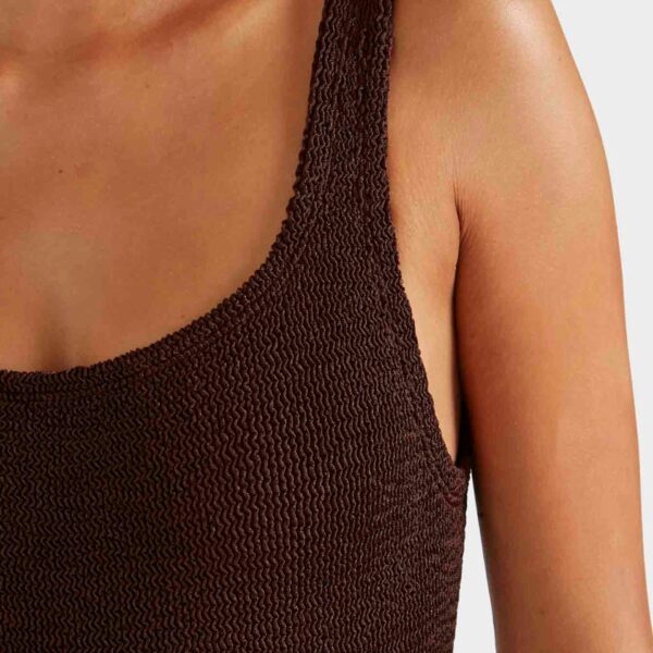 Hunza G Coverage Square Neck Swim
Metallic Chocolate, view 4