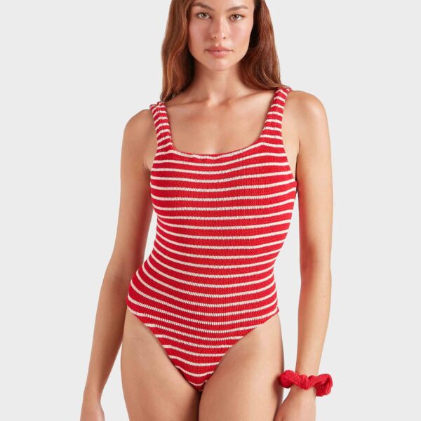 Hunza G Coverage Square Neck Swim
Red/White Stripe, view 2
