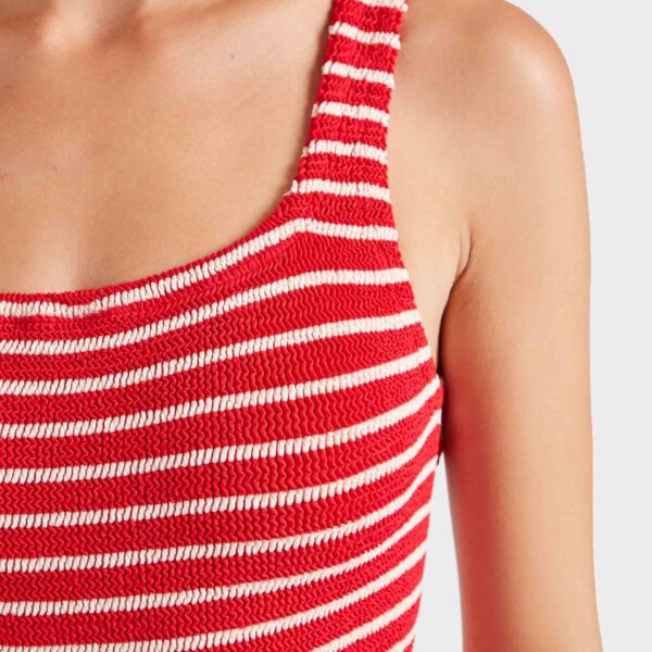 Hunza G Coverage Square Neck Swim
Red/White Stripe, view 4