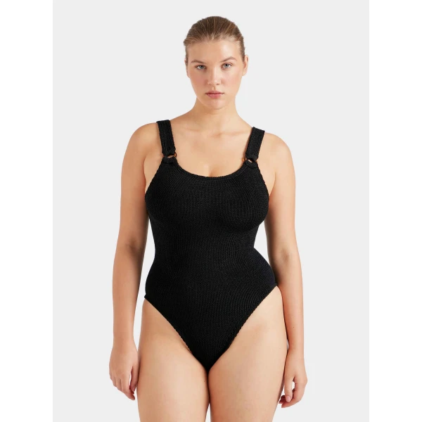 Black - Hunza G Crinkle Swimwear - One Size - Shop at Luxury Shoes 
