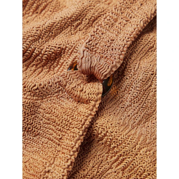 Metallic Cocoa - Hunza G Crinkle Swimwear - One Size - Shop at Luxury Shoes 