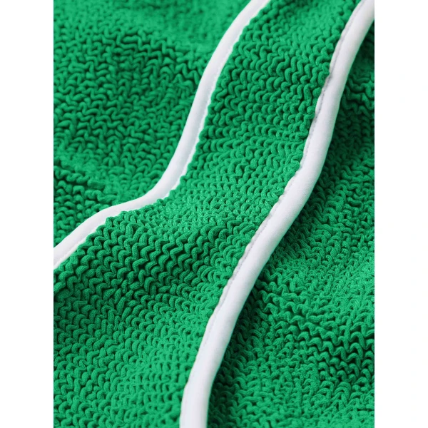 Emerald/White - Hunza G Crinkle Swimwear - One Size - Shop at Luxury Shoes 