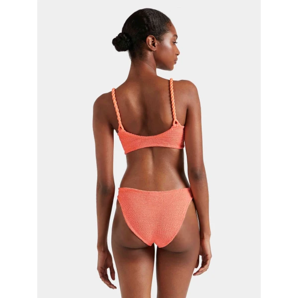 Metallic Coral - Hunza G Crinkle Swimwear - One Size - Shop at Luxury Shoes 