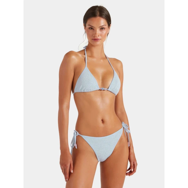 Metallic Ice Blue - Hunza G Crinkle Swimwear - One Size - Shop at Luxury Shoes 