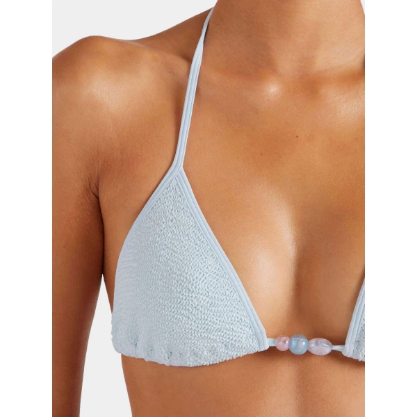 Metallic Ice Blue - Hunza G Crinkle Swimwear - One Size - Shop at Luxury Shoes 