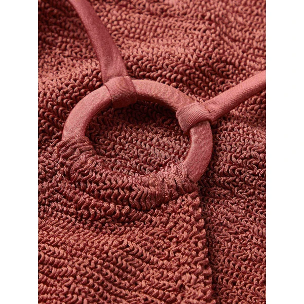 Metallic Rosewood - Hunza G Crinkle Swimwear - One Size - Shop at Luxury Shoes 