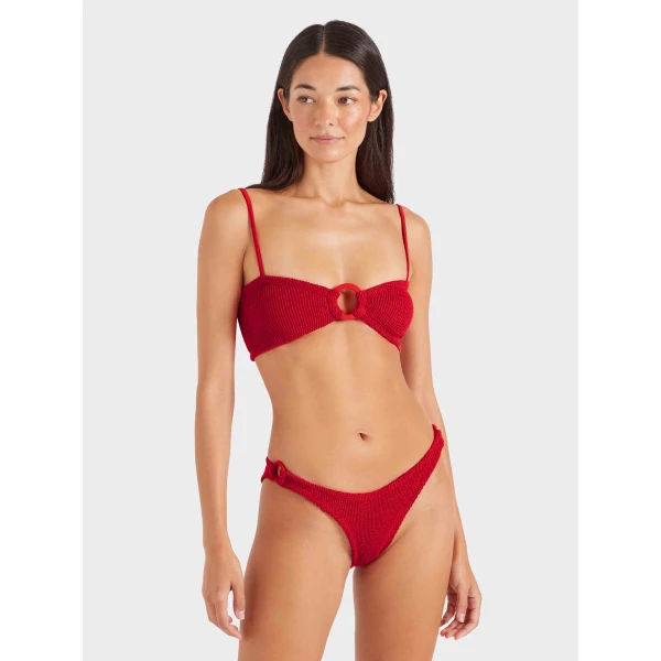 Red - Hunza G Crinkle Swimwear - One Size - Shop at Luxury Shoes 