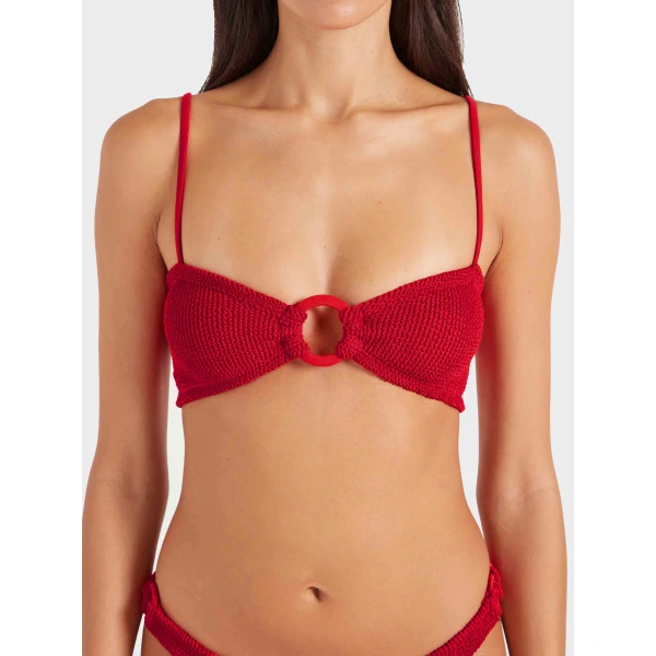 Red - Hunza G Crinkle Swimwear - One Size - Shop at Luxury Shoes 