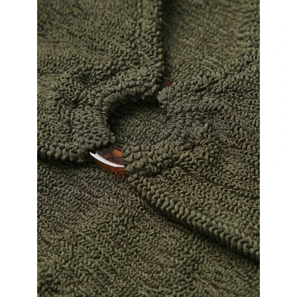 Metallic Khaki - Hunza G Crinkle Swimwear - One Size - Shop at Luxury Shoes 