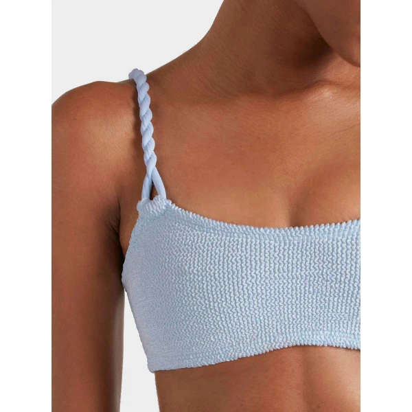 Metallic Ice Blue - Hunza G Crinkle Swimwear - One Size - Shop at Luxury Shoes 