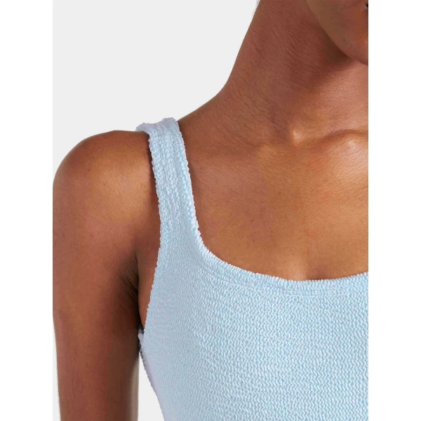 Metallic Ice Blue - Hunza G Crinkle Swimwear - One Size - Shop at Luxury Shoes 