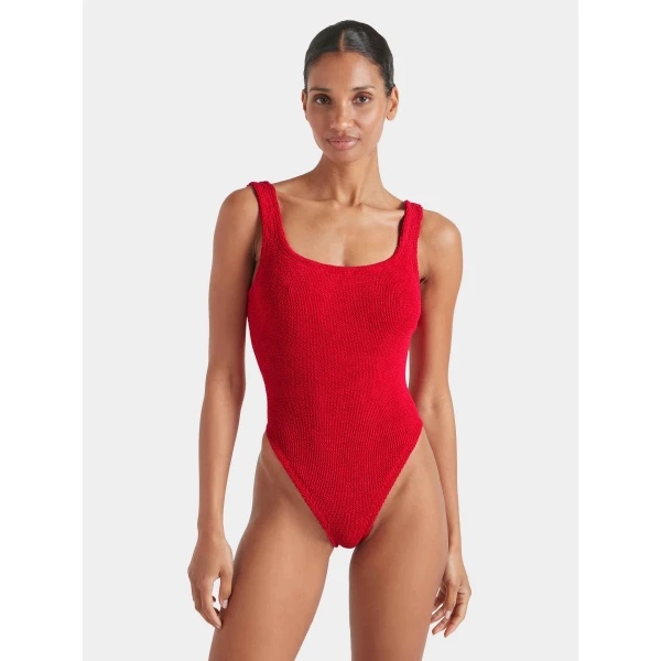 Red - Hunza G Crinkle Swimwear - One Size - Shop at Luxury Shoes 