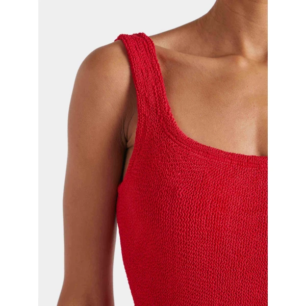 Red - Hunza G Crinkle Swimwear - One Size - Shop at Luxury Shoes 