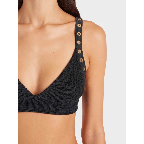 Black/Gold - Hunza G Crinkle Swimwear - One Size - Shop at Luxury Shoes 