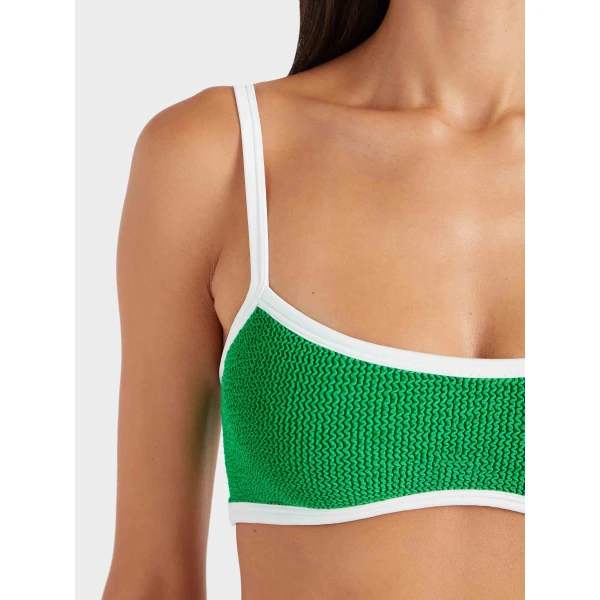 Emerald/White - Hunza G Crinkle Swimwear - One Size - Shop at Luxury Shoes 