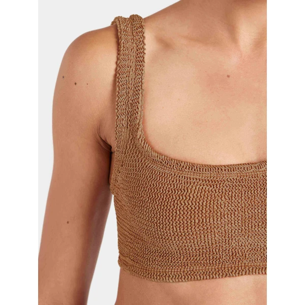 Metallic Cocoa - Hunza G Crinkle Swimwear - One Size - Shop at Luxury Shoes 