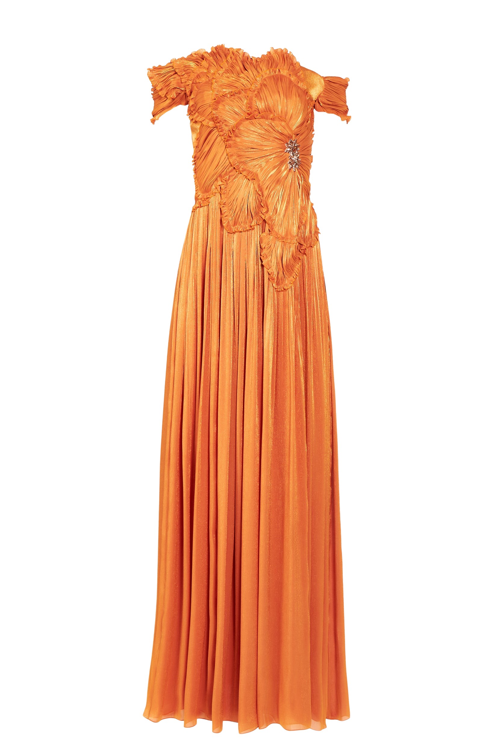 Costarellos Isla Lurex Georgette Gown