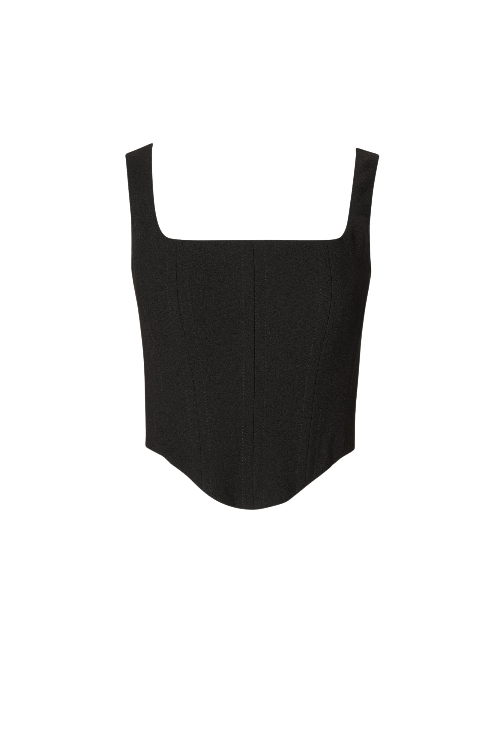 Costarellos Jovie Crepe Wool Bustier Top