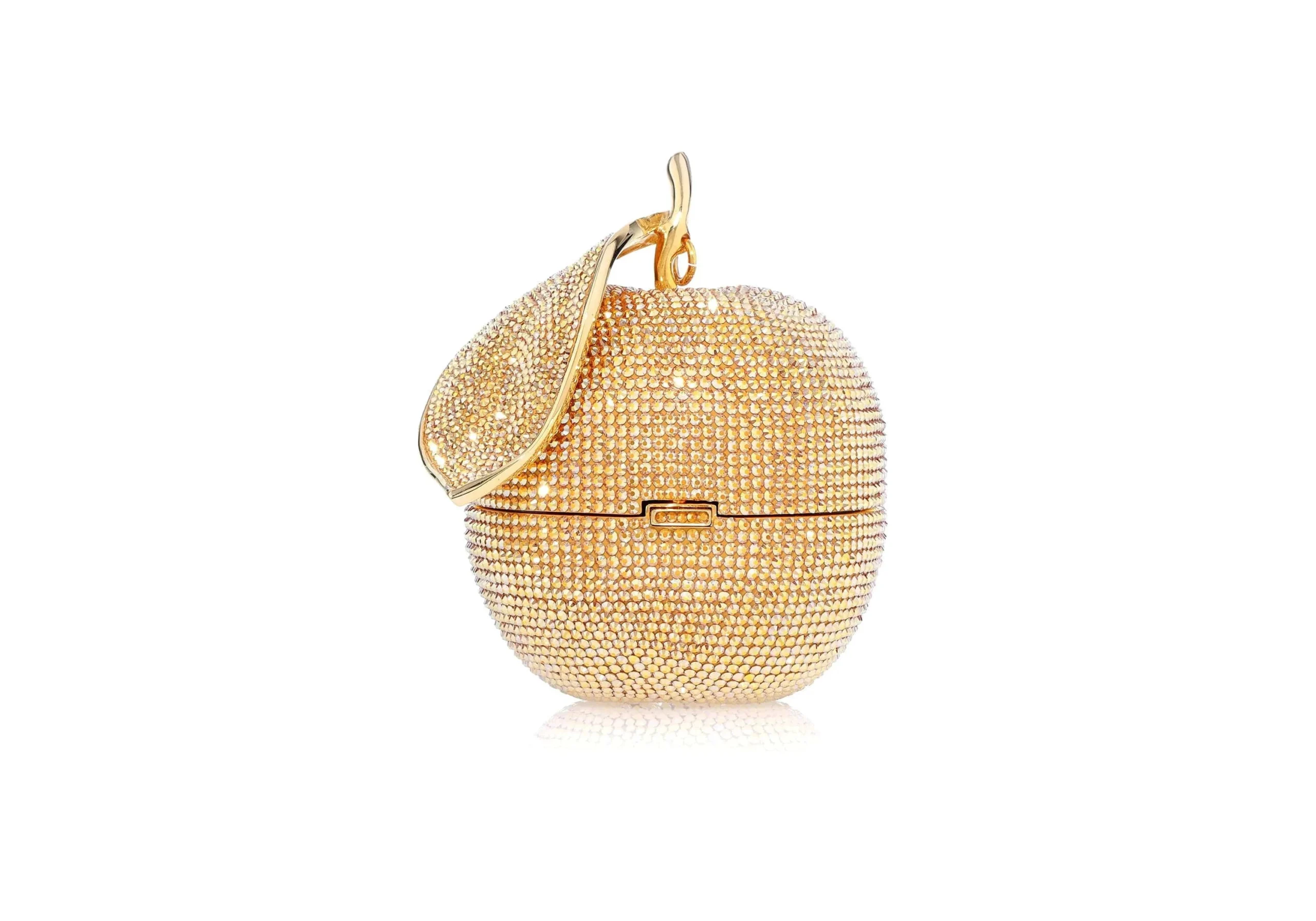Judith Leiber Apple Golden Delicious - Judith Leiber Crystal Clutch - Luxury Evening Bag - Shop at Luxury Shoes 